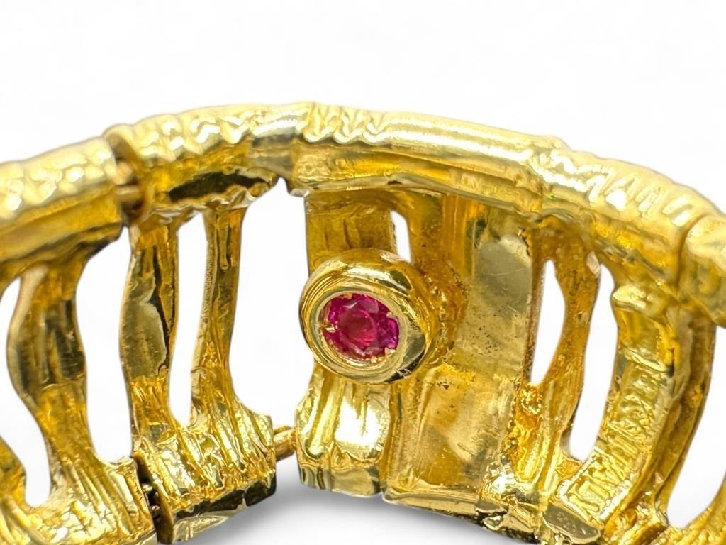 Roberto Coin Elephant Skin Domed Diamond 18k Yellow Gold Ring Size 6 2