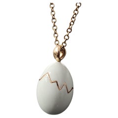 Roberto Coin Enamel Egg Pendant 18k Rose Gold Rare Limited Edition Pendant
