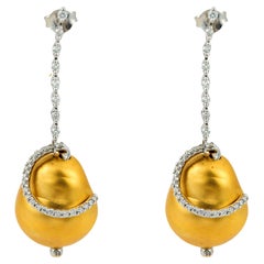 ROBERTO COIN Estate 18k Diamond "Nugget" Dangle Earrings