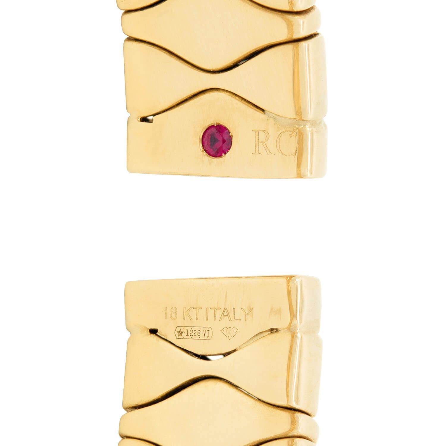 ROBERTO COIN Estate 18k Diamond Royal Princess Flower Flexible Manschettenarmband im Zustand „Gut“ im Angebot in Narberth, PA