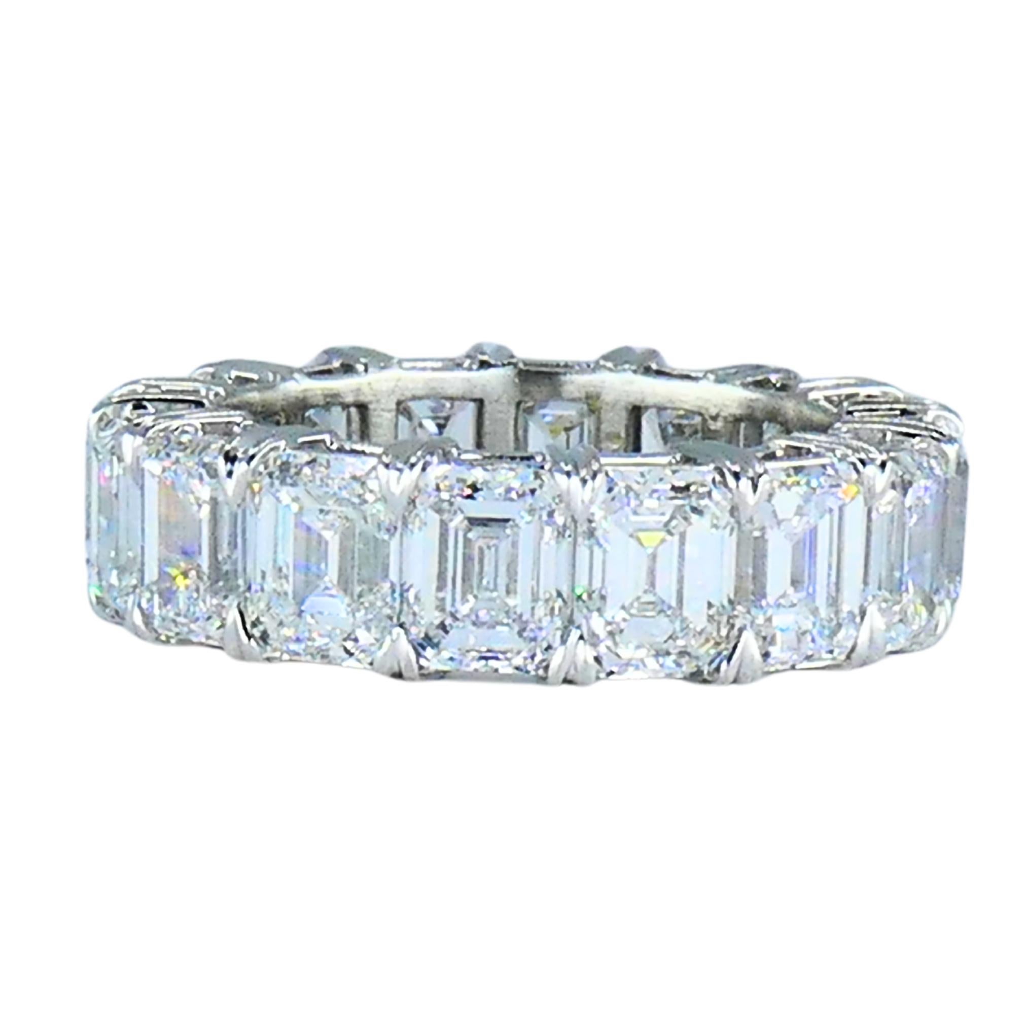 Bracelet éternel Coin Platine Diamant taille émeraude GIA - 11,36 carats en vente 15