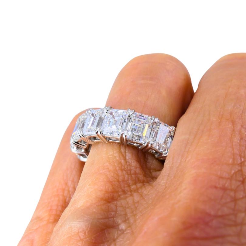 Taille émeraude Bracelet éternel Coin Platine Diamant taille émeraude GIA - 11,36 carats en vente