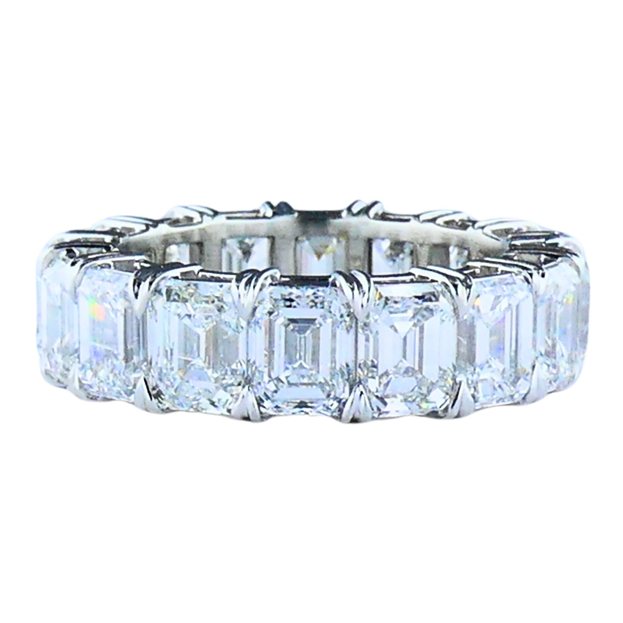 Bracelet éternel Coin Platine Diamant taille émeraude GIA - 11,36 carats Pour femmes en vente