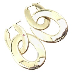 Roberto Coin Extra Large Link Chic and Shine Yellow Gold Earrings
