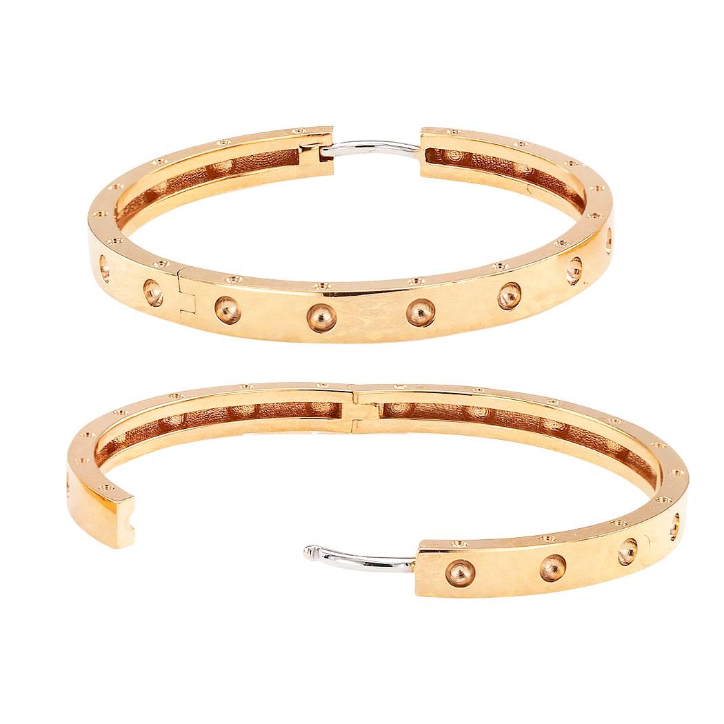 Contemporary Roberto Coin Extra Large Pink Gold Hoop Earrings