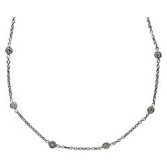 Roberto Coin Eyeglass Chain White Gold 1.48 Carat Round Diamond Chain Necklace