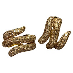 Roberto Coin Boucles d'Omega avec Pavé de Diamant Brown 4ctw