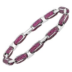 Roberto Coin Fantasia 18 Karat White Gold Diamond and Ruby Bracelet