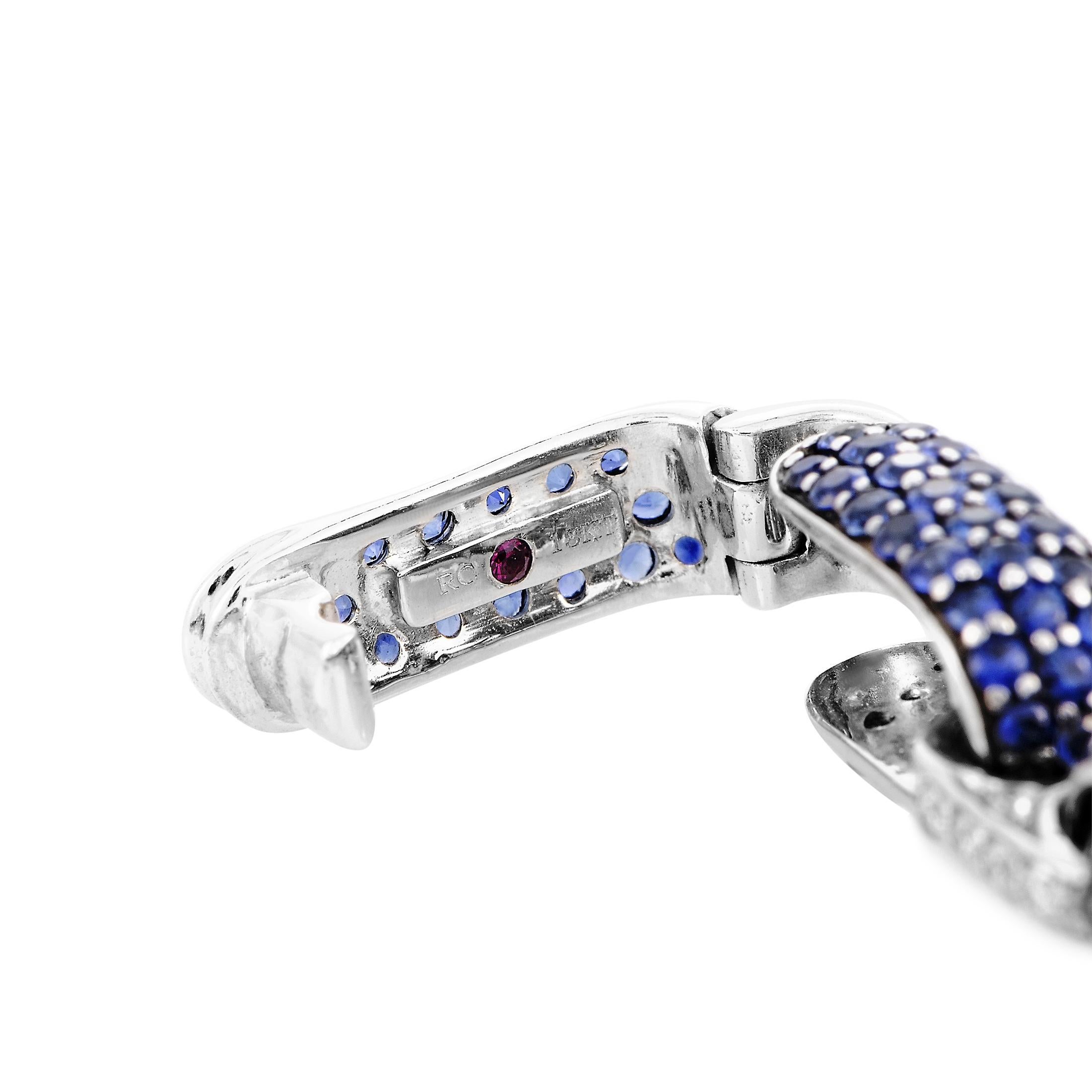Women's Roberto Coin Fantasia 18 Karat White Gold Diamond and Sapphire Necklace