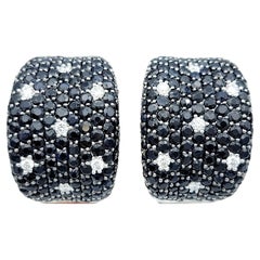 Roberto Coin, boucles d'oreilles Fantasia en or blanc 18 carats, saphir bleu et diamants
