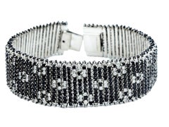 Roberto Coin Fantasia Diamond and Blue Sapphire Bracelet in 18 Karat White Gold