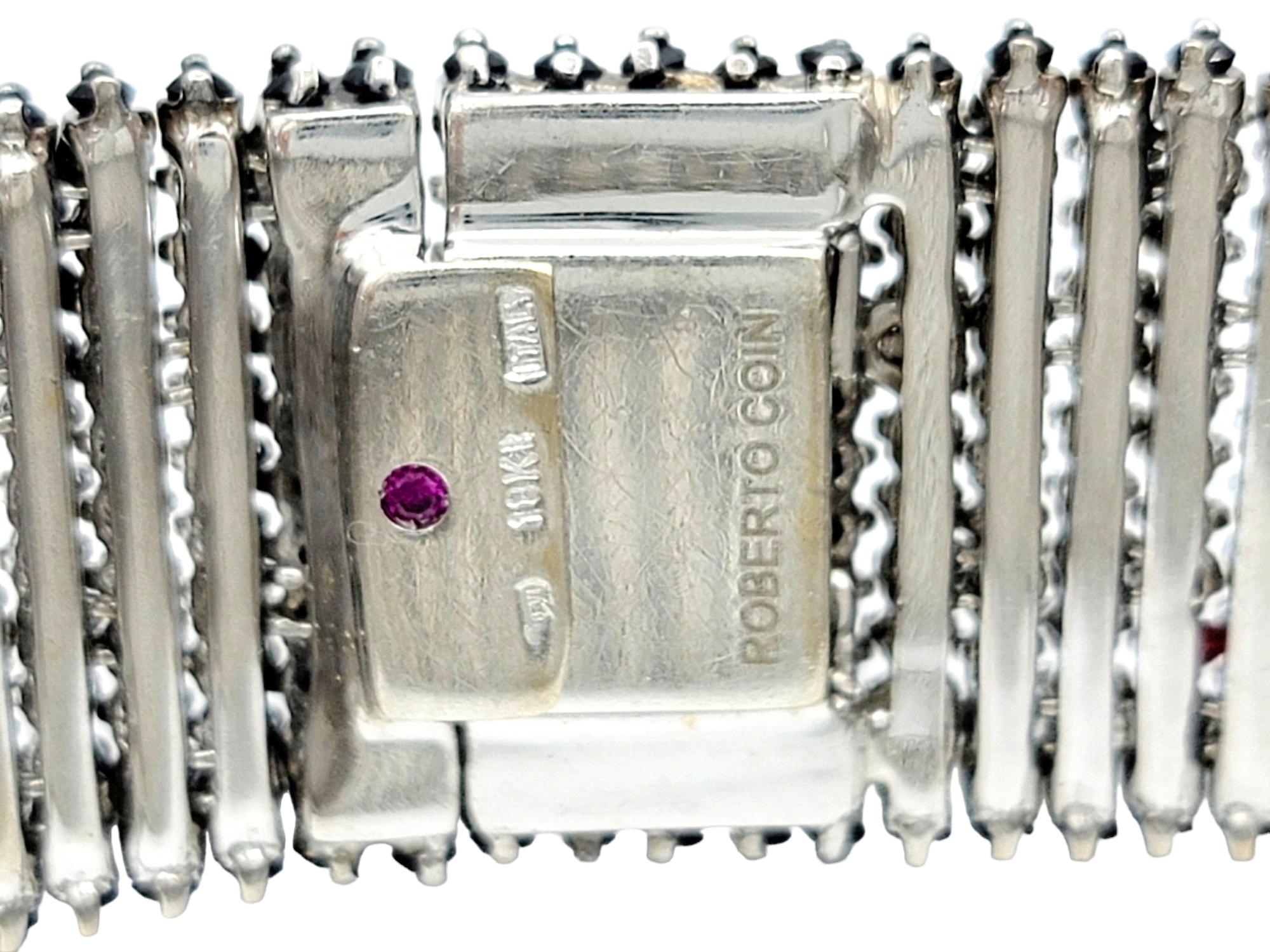 Roberto Coin Bracelet Fantasia en or blanc 18 carats avec diamants et saphirs bleus en vente 3