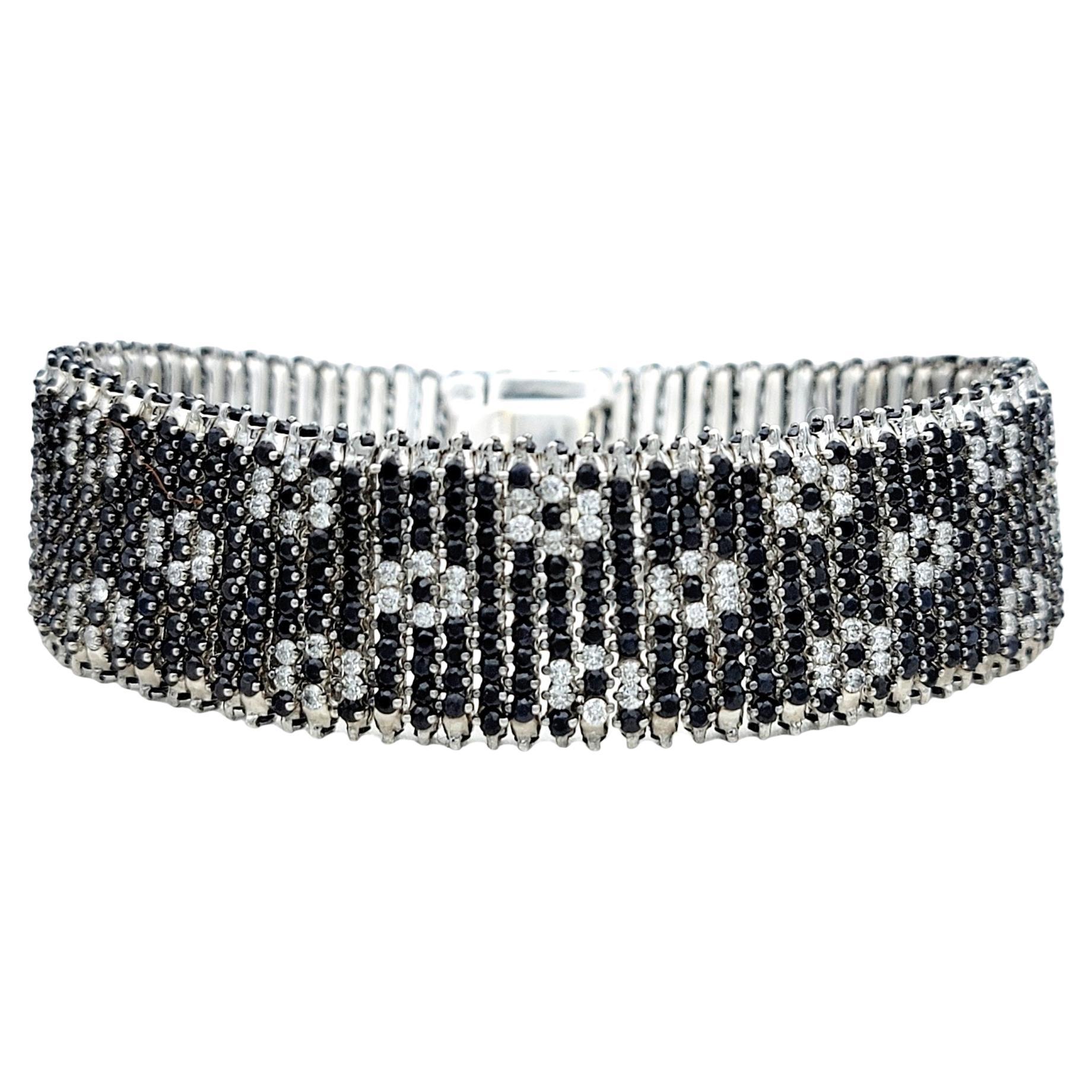 Roberto Coin Fantasia Armband aus 18 Karat Weißgold mit Diamanten und blauen Saphiren