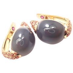 Roberto Coin Fantasia Moonstone Sapphire Yellow Gold Earrings