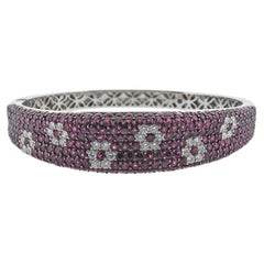 Roberto Coin Fantasia Rubin-Diamant-Blumen-Armreif aus Gold