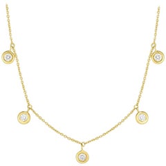 Roberto Coin Five Diamond Drop Station Necklace 530009AYCHX0