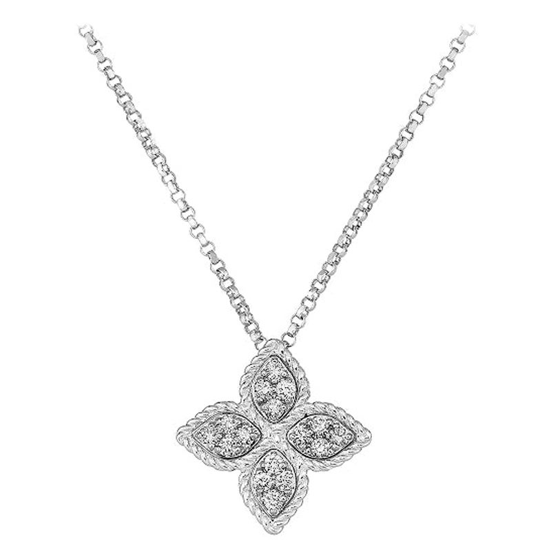 Roberto Coin Flower Pendent with Diamonds 7771371AWCHX For Sale
