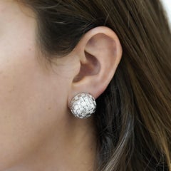 Roberto Coin Frosted Woven Round 18K White Gold Appassionata Stud Earrings