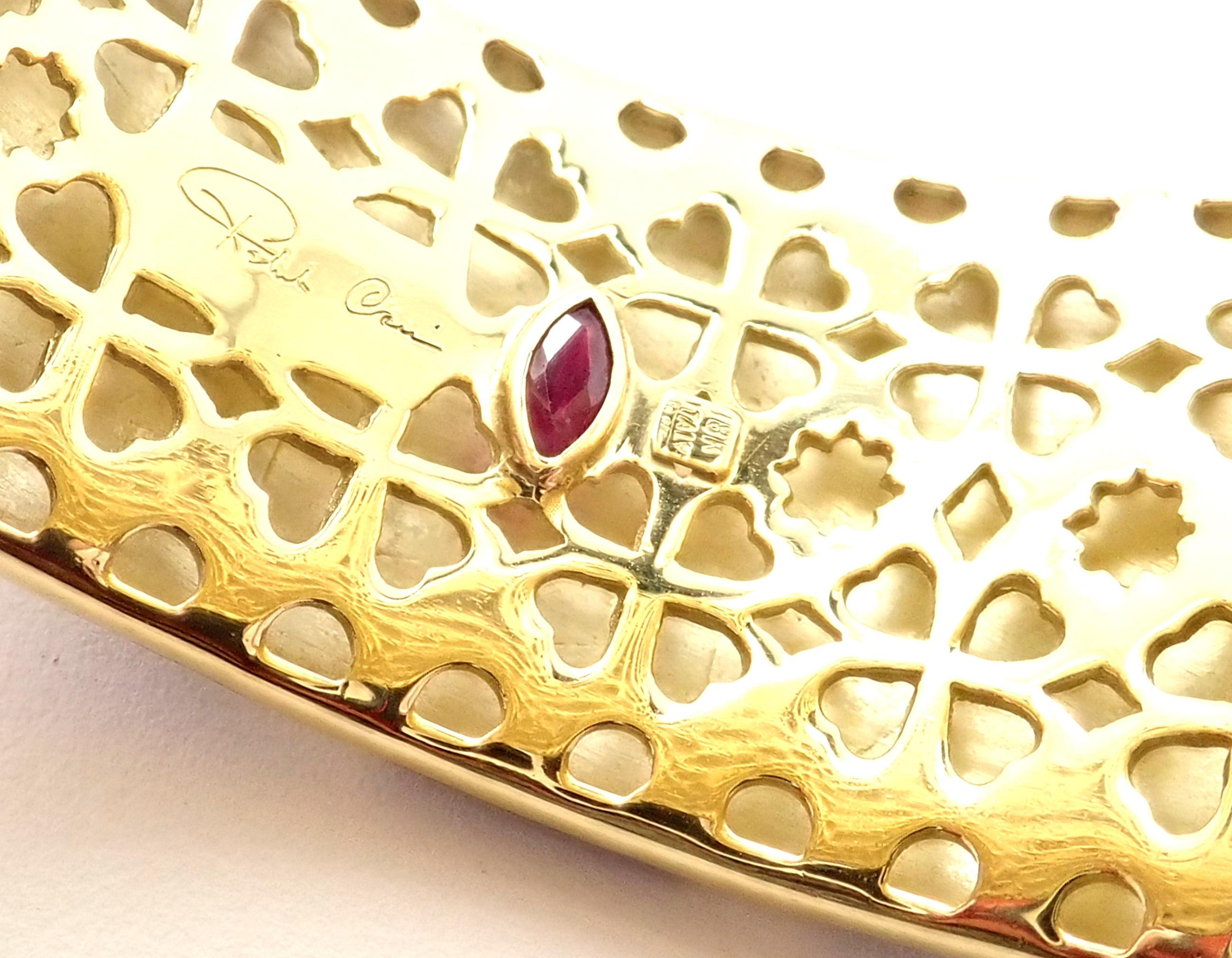 Roberto Coin Bracelet jonc girafe en or jaune et émail 3