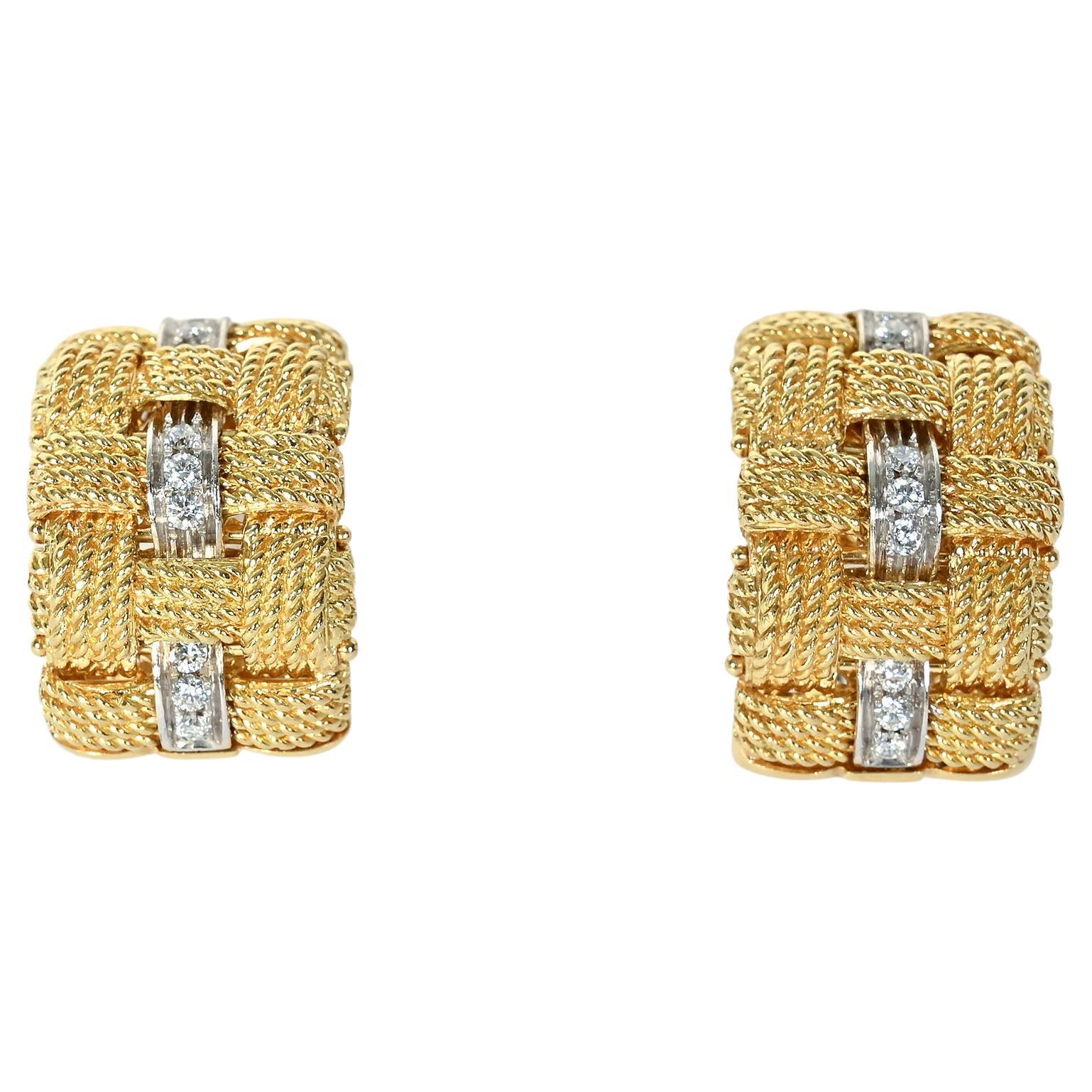 Appassionata-Ohrringe aus Gold mit Münze und Diamanten