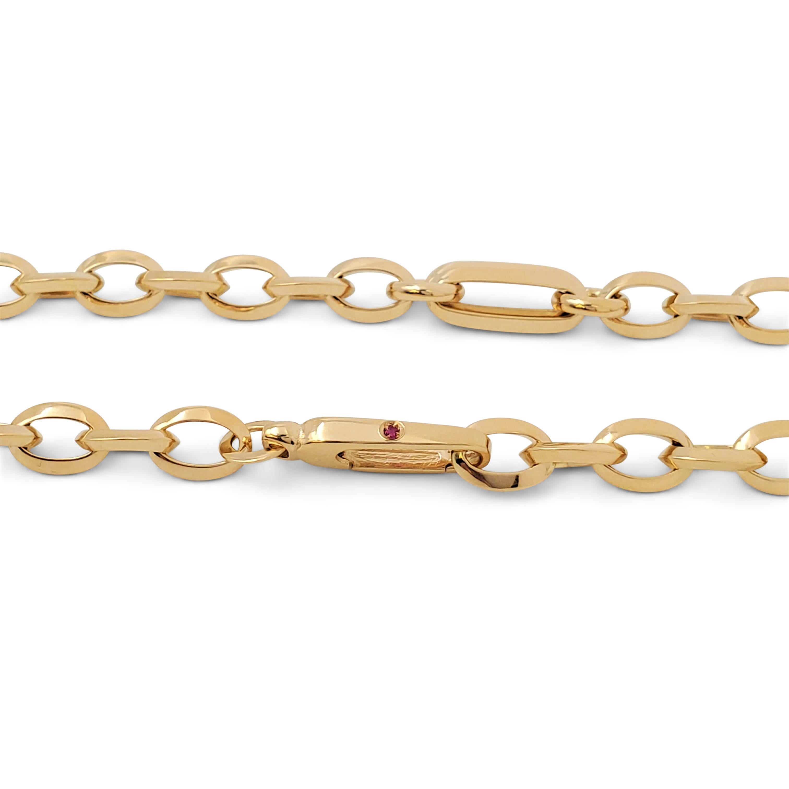 Roberto Coin Gold and Diamond Long Chain Link Necklace 2