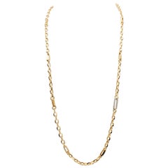Roberto Coin Gold and Diamond Long Chain Link Necklace