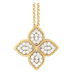 Roberto Coin Gold and Diamond Princess Flower Necklace