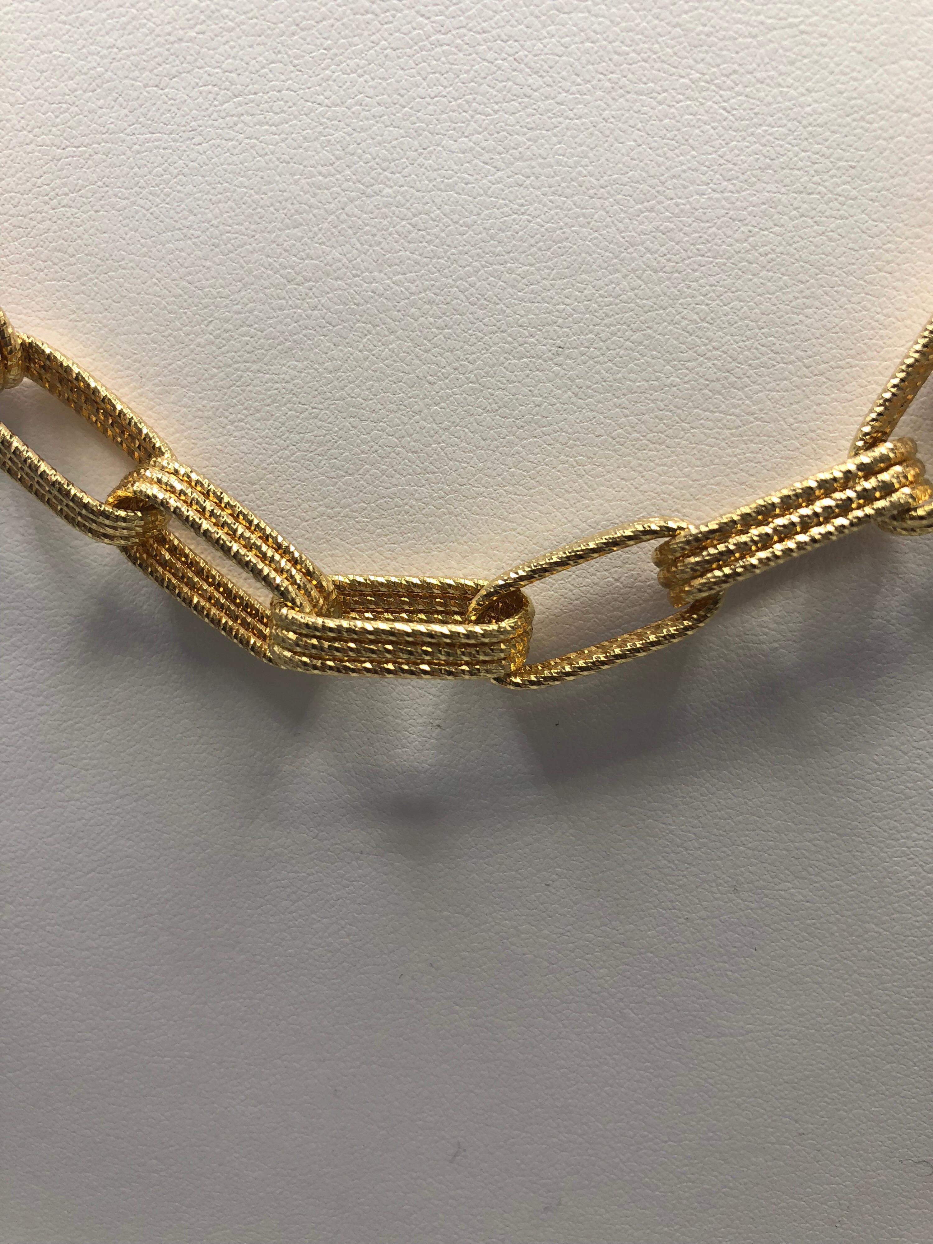 Roberto Coin Gold Chain Link Necklace In Excellent Condition In Dallas, TX