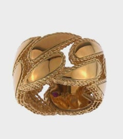 Roberto Coin "Gourmette" 18 Karat Rose Gold Ring (Italy)