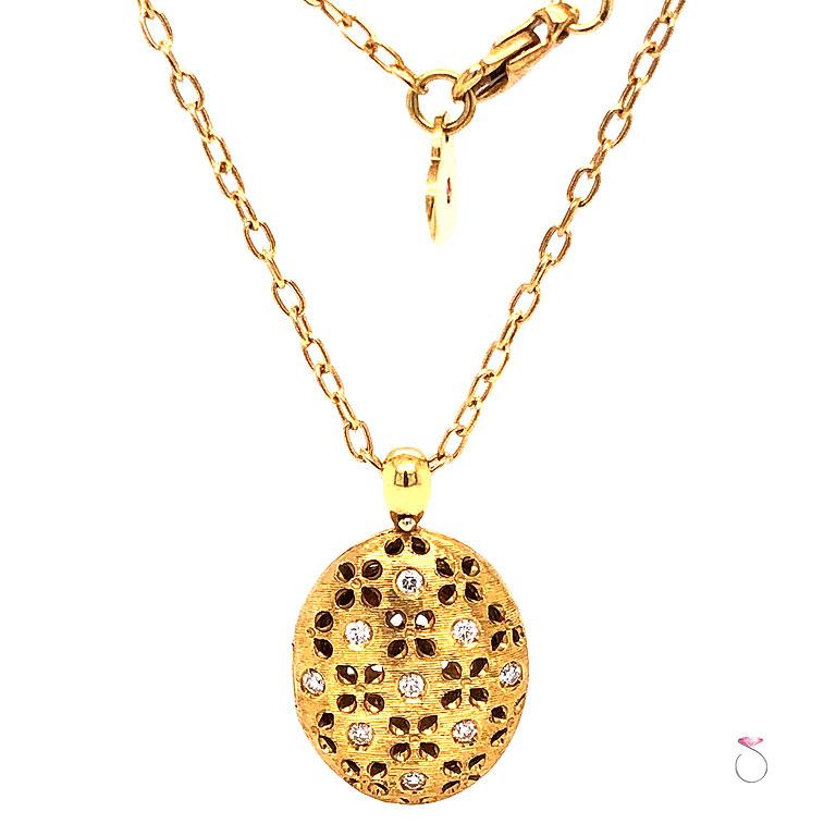 roberto coin 18k yellow gold daisy diamond & black onyx pendant necklace