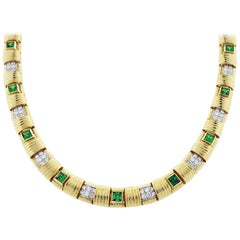 Roberto Coin Green Garnet and Diamond Necklace