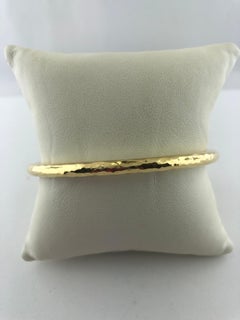 Roberto Coin Hammered Martellato 18 Karat Yellow Gold Bangle Bracelet