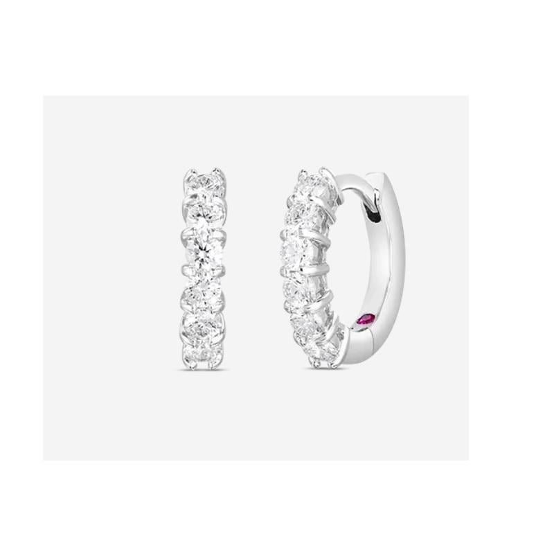 Roberto Coin Huggy Earrings with Diamonds 001897AWERX0 In New Condition In Wilmington, DE