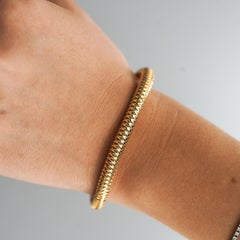 Roberto Coin in 18K Rose Gold Woven Cylinder Flexible Bangle Bracelet