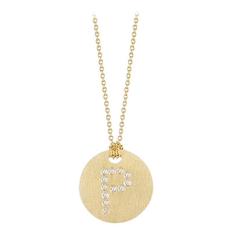 Roberto Coin Initial 'P' Pendant with Diamonds 000801AYCHXP