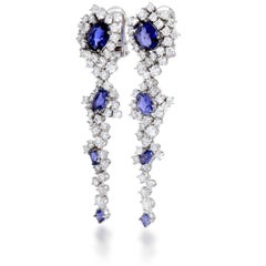 Roberto Coin Boucles d'oreilles pendantes en or 18K ornées de pierres précieuses et de diamants