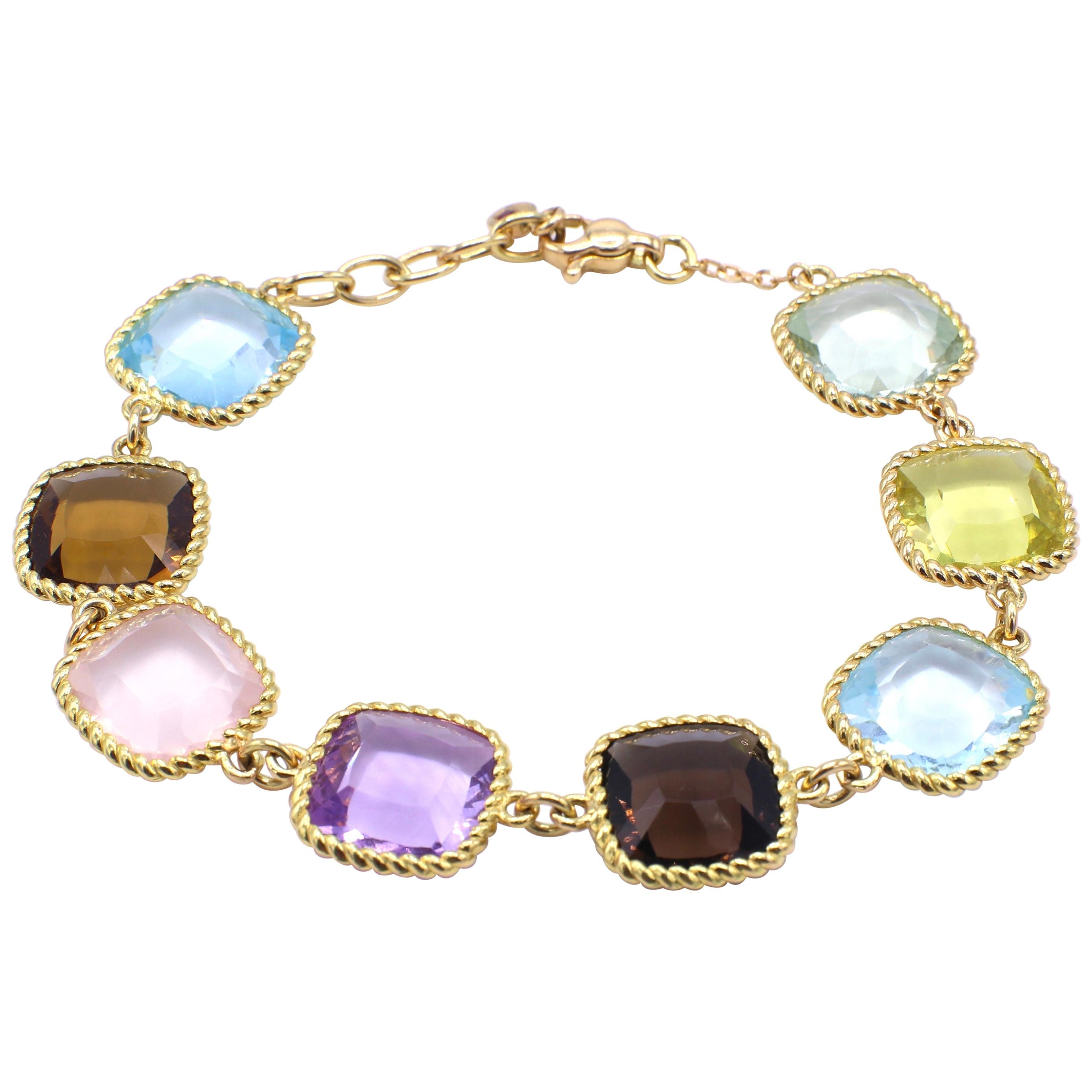 Roberto Coin Ipanema 18 Karat Yellow Gold Gemstone Bracelet