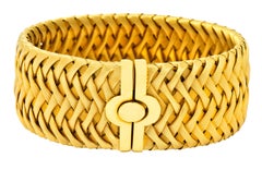 Roberto Coin Italian 18 Karat Yellow Gold Wide Woven Bracelet