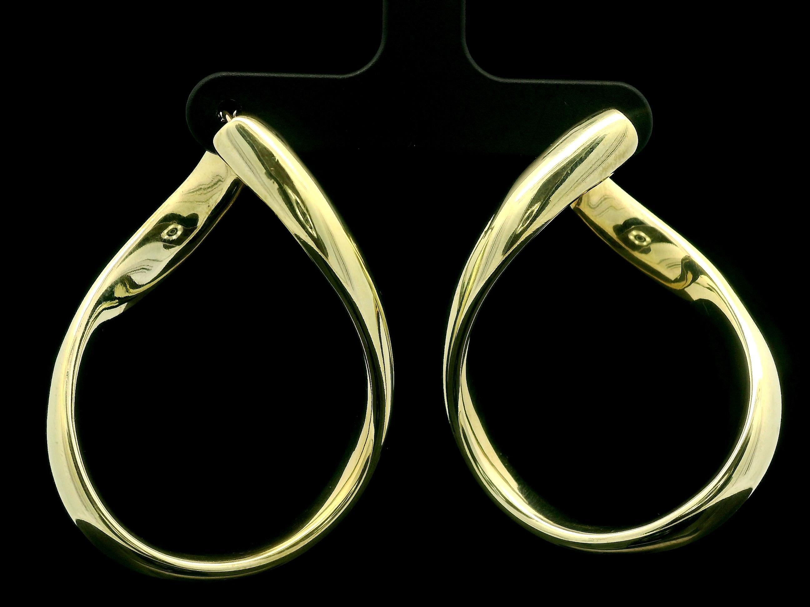 Roberto Coin Italian 18k Yellow Gold Polished Finish Wavy Hoop Snap Earrings 7