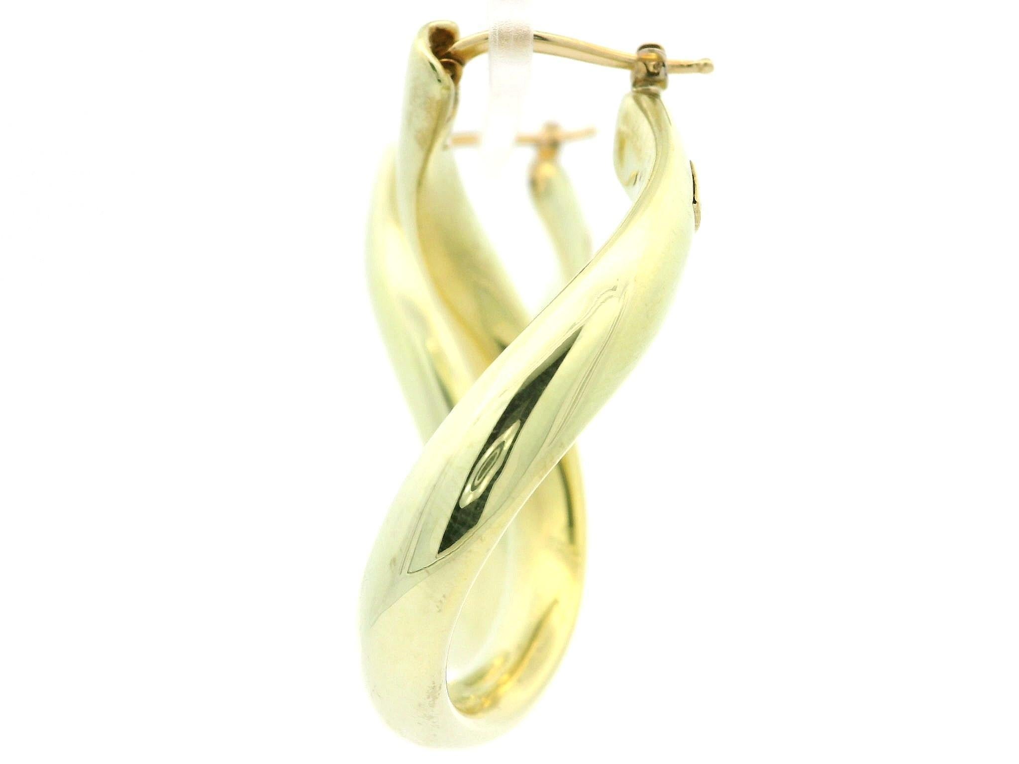 Roberto Coin Italian 18k Yellow Gold Polished Finish Wavy Hoop Snap Earrings 4