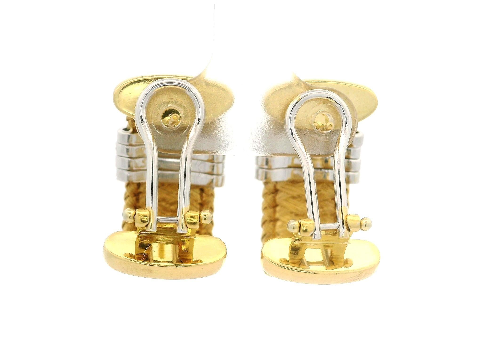 Roberto Coin Pendientes de oro de 18 quilates con diamantes de 0,44 ct en forma de cesta y gota ancha en venta 9