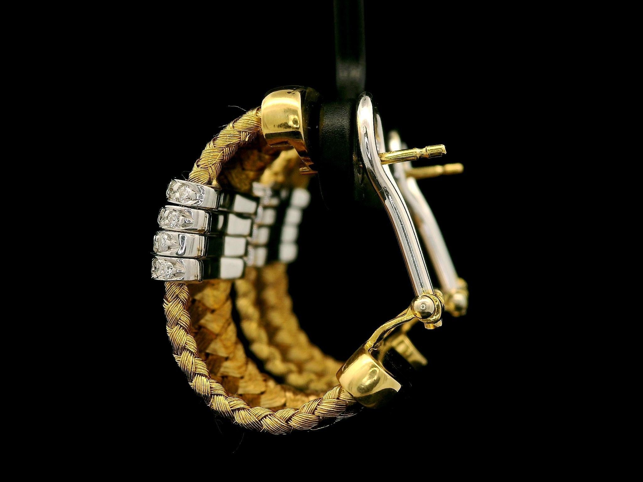 De las mujeres Roberto Coin Pendientes de oro de 18 quilates con diamantes de 0,44 ct en forma de cesta y gota ancha en venta