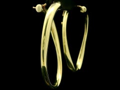 Roberto Coin Italy 18k Yellow Gold Polished Finish Large Hoop Snap Earrings