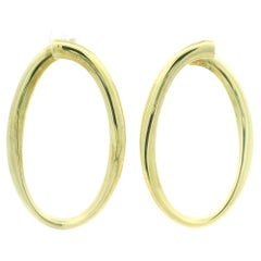 Roberto Coin Italy 18k Yellow Gold Polished Finish Large Hoop Snap Earrings
