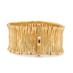 Roberto Coin Italia bracciale in pelle di elefante con rubino in oro giallo 18 carati