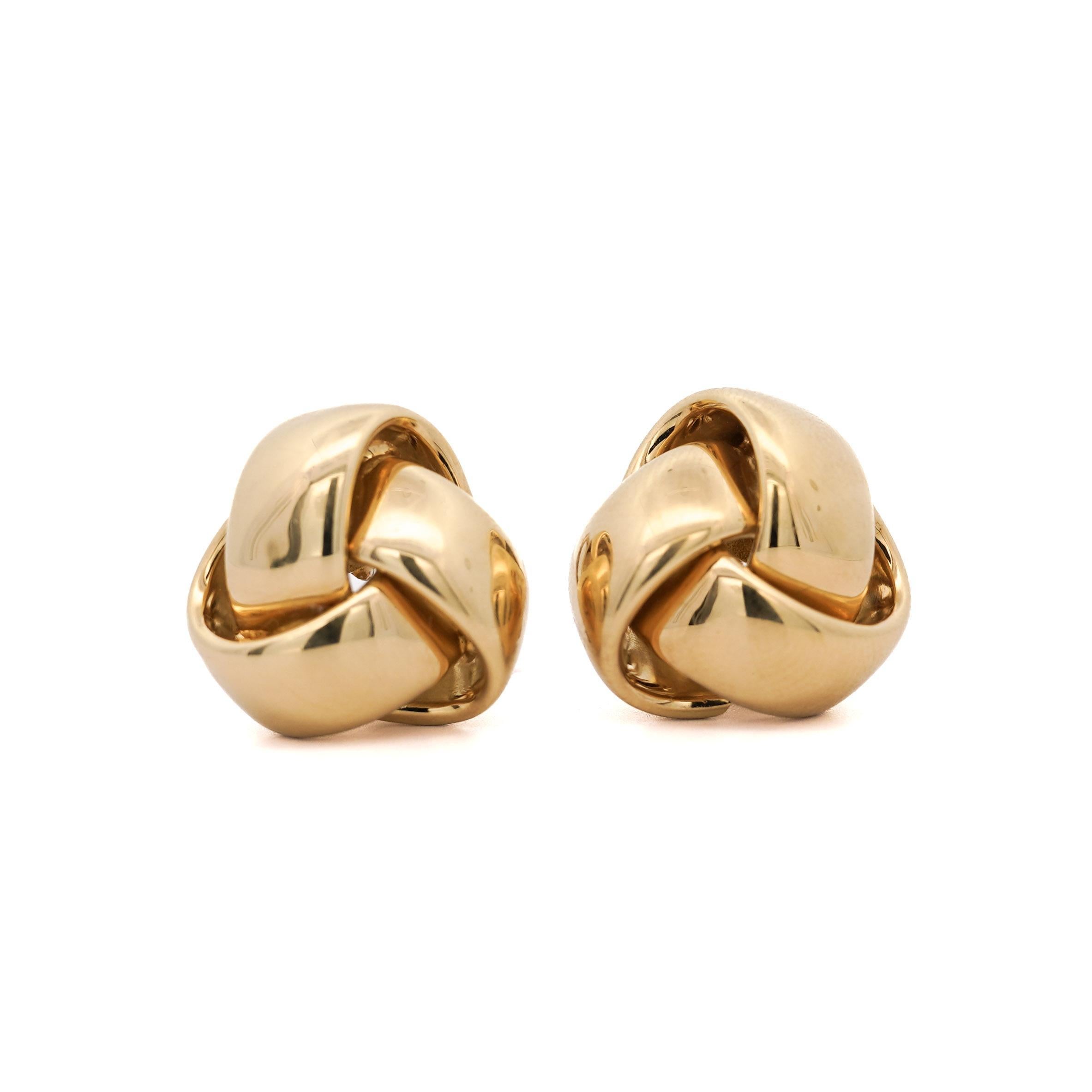 Roberto Coin Nudo Pendientes de oro amarillo de 18 quilates con clip y cierre de palanca en venta 5