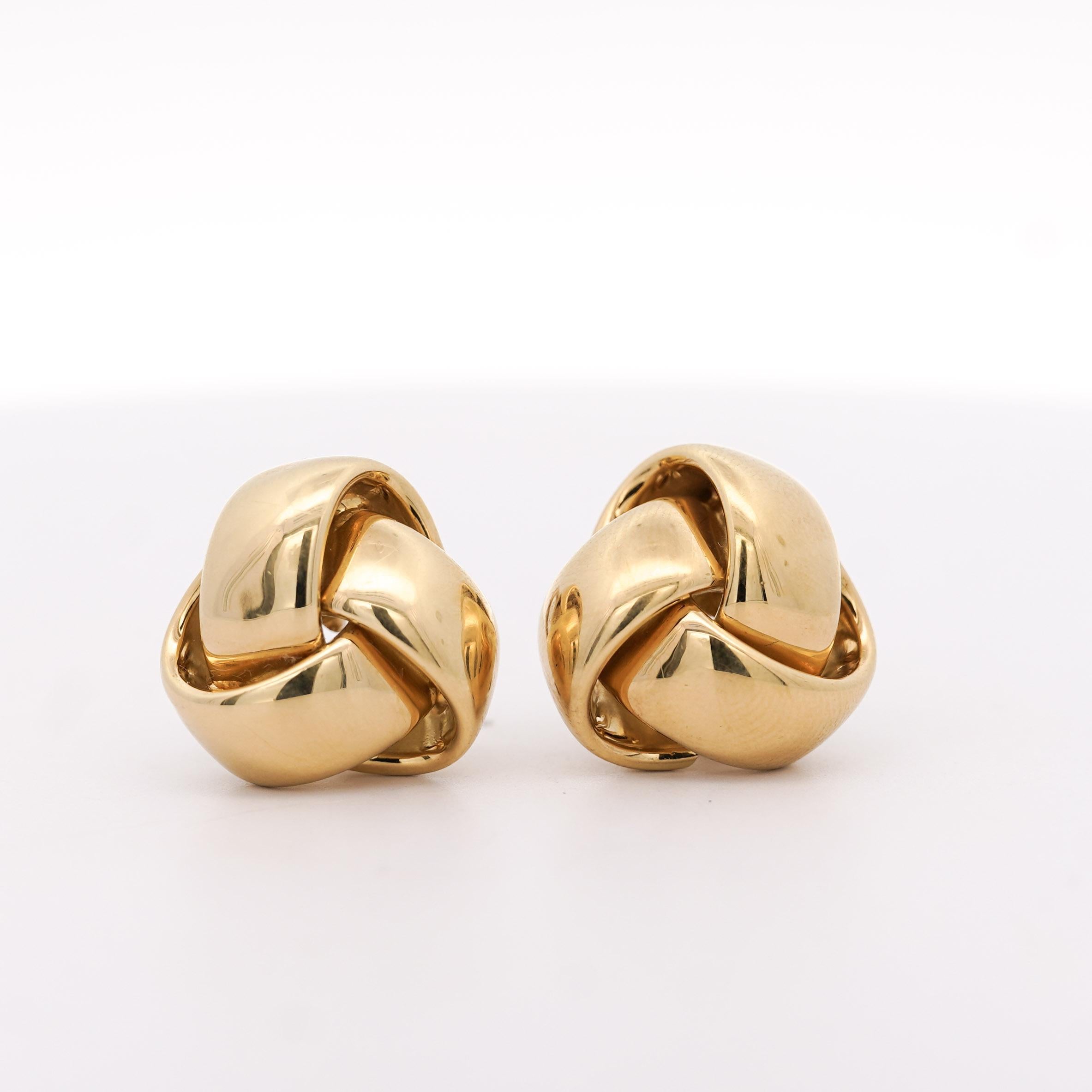 De las mujeres Roberto Coin Nudo Pendientes de oro amarillo de 18 quilates con clip y cierre de palanca en venta