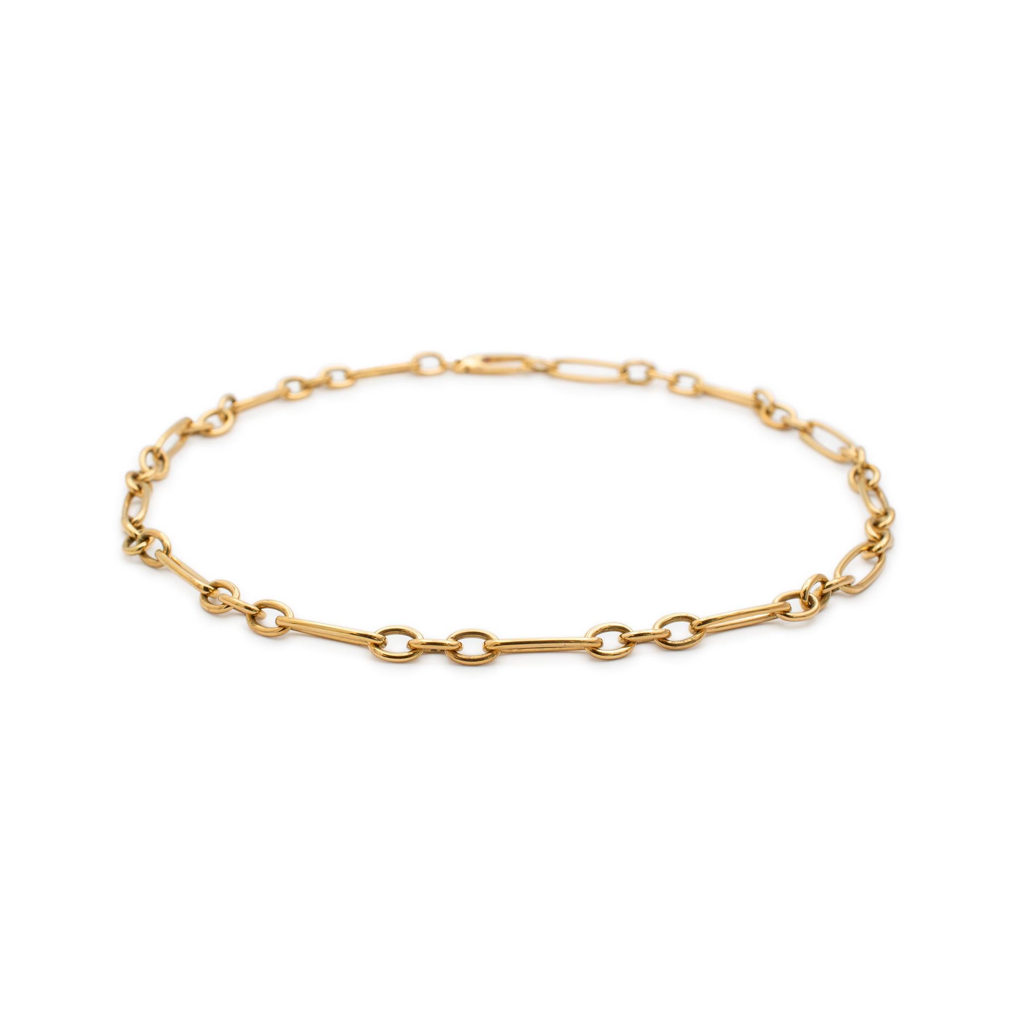 Women's Roberto Coin Ladies 18K Yellow Gold Alternating Oval Link Chain Necklace