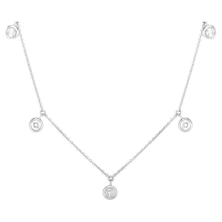 Roberto Coin Ladies Five Diamond Drop Station Necklace 530009AWCHX0