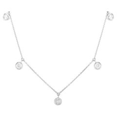 Roberto Coin Ladies Five Diamond Drop Station Necklace 530009AWCHX0